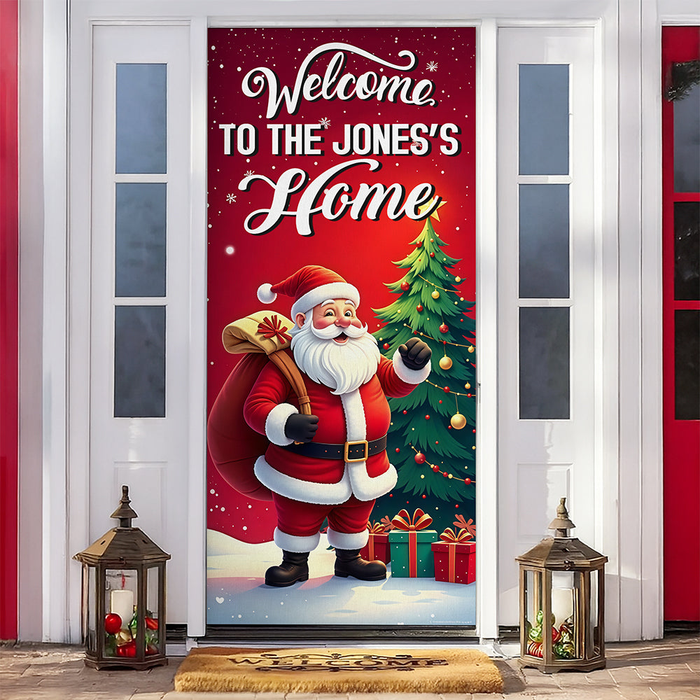 Custom Santa Background Welcome To My Home Decoration Door Cover LM32 895655