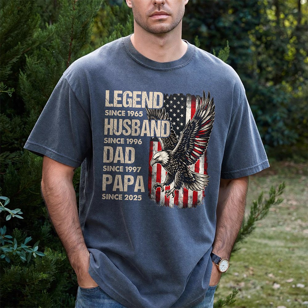 Personalized Legend Husband Dad Eagle US Flag Comfort Shirt TH10 169519