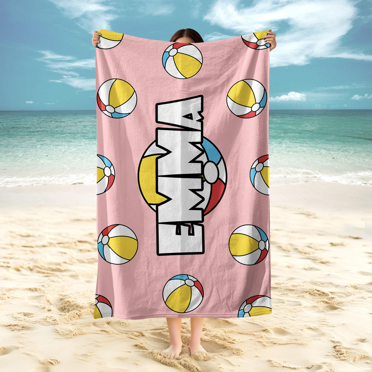 Personalized Volleyball Beach Towel, Sports Lovers Beach Towel LM32 893521