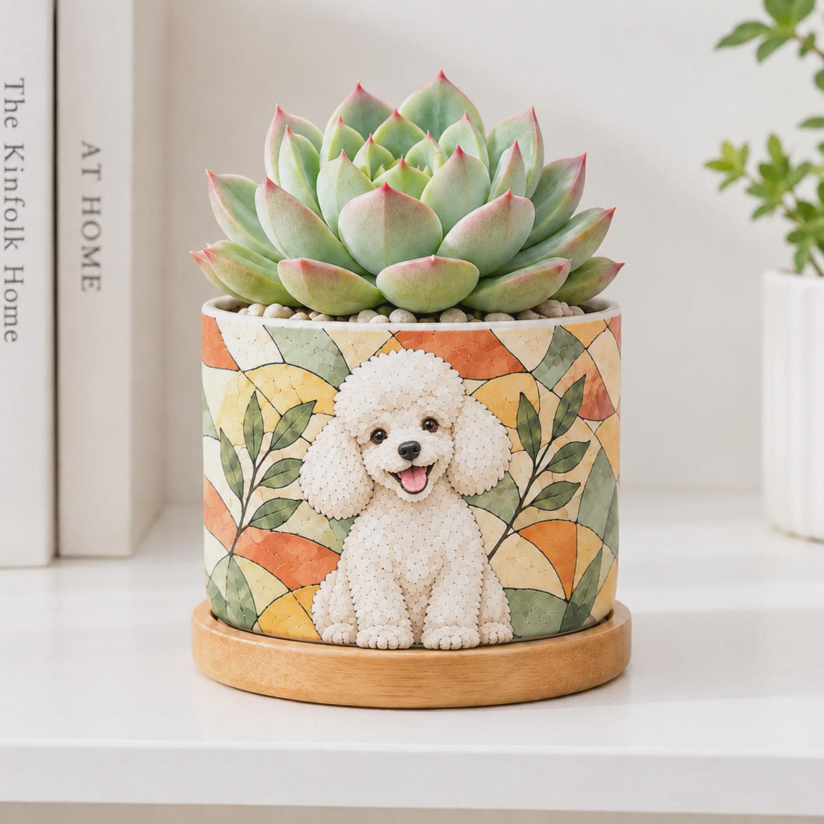 Custom Cute Dog Cat Mosaic Style Photo Plant Pot For Dog, Cat Lovers LM32 670609