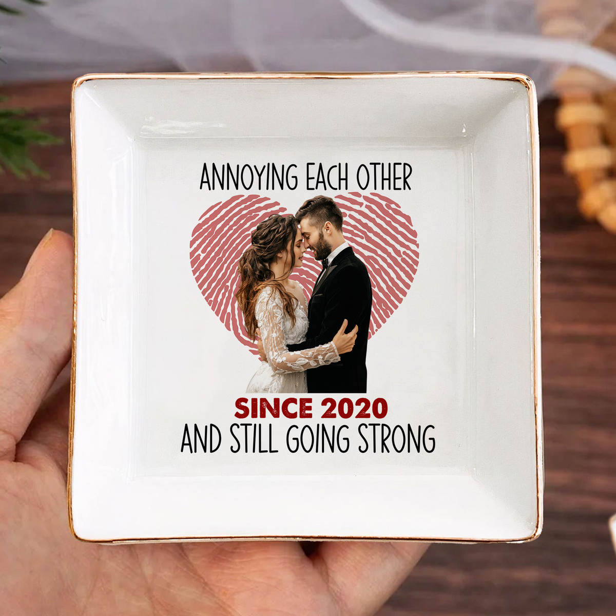 Custom Photo Annoying Each Other Since Year And Still Going Strong Jewelry Dish Gift For Couple HO82 901122