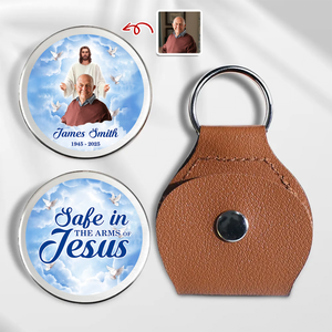 Custom Photo Safe In The Arms Of Jesus Memorial Pocket Hug HA75 898124