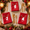 Personalized Initial Letter Christmas Reusable Cotton Napkin HO82 903726