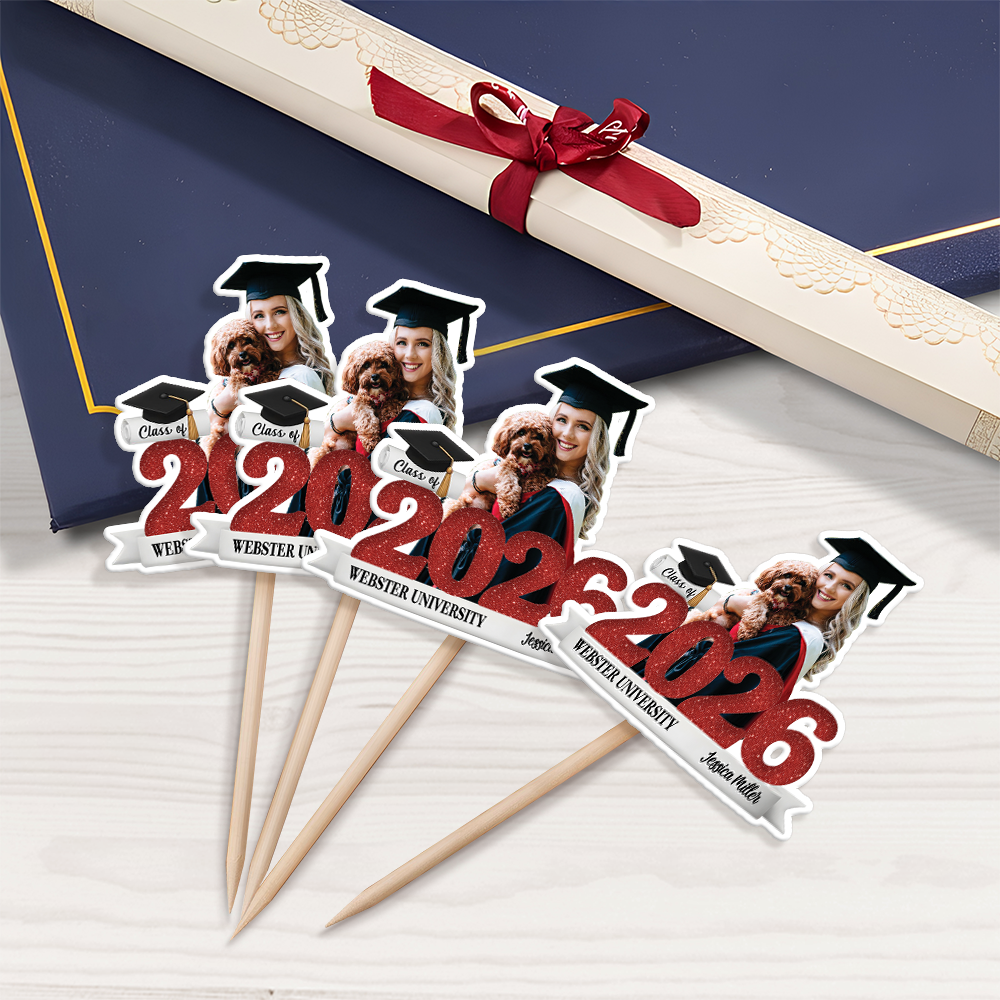 Custom Photo Graduation Cupcake Topper Class of 2026 College High School Graduation Gift HO82 901404