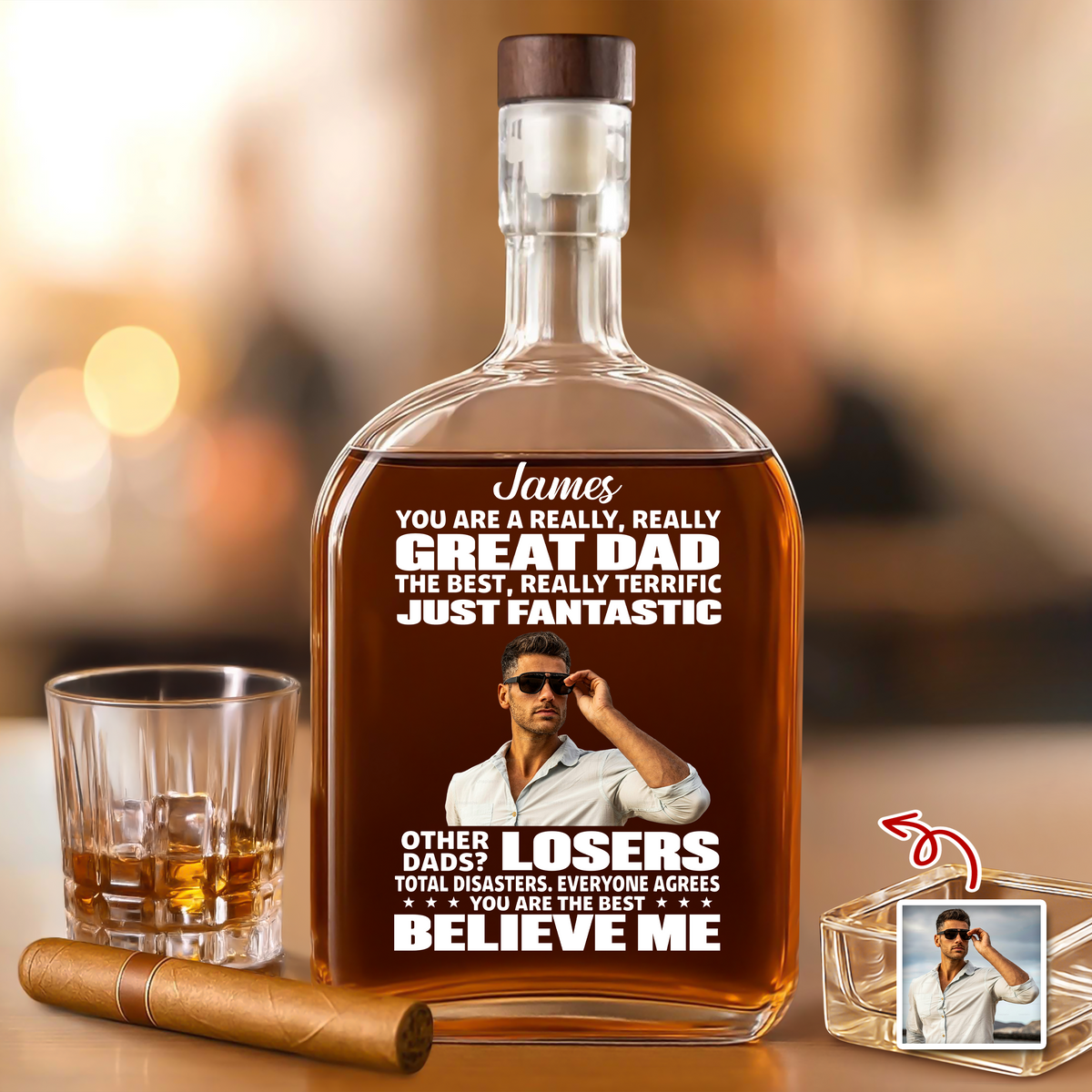 Custom Photo You Are A Great Dad Whiskey Bottle For Dad TH10 896733