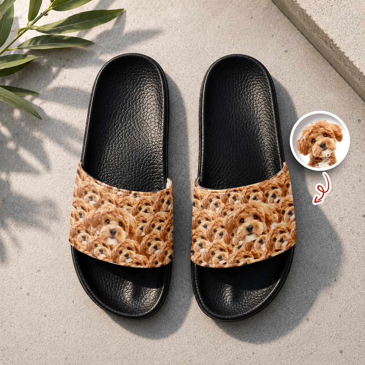 Custom Funny Pet Face Slide Sandals - Gift For Dog Cat Lovers HO82 902582