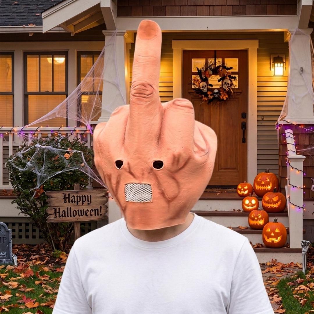 Funny Middle Finger Hand Mask, Halloween Fun Gag Cosplay Gift LM32 670219