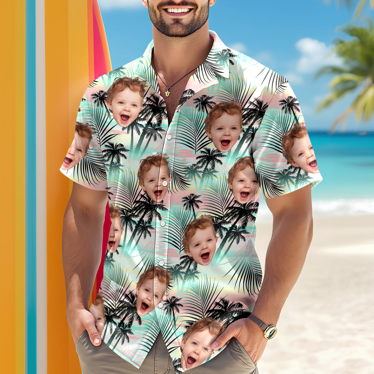Custom Photo Tropical Summer Hawaii Shirt HO82 902380