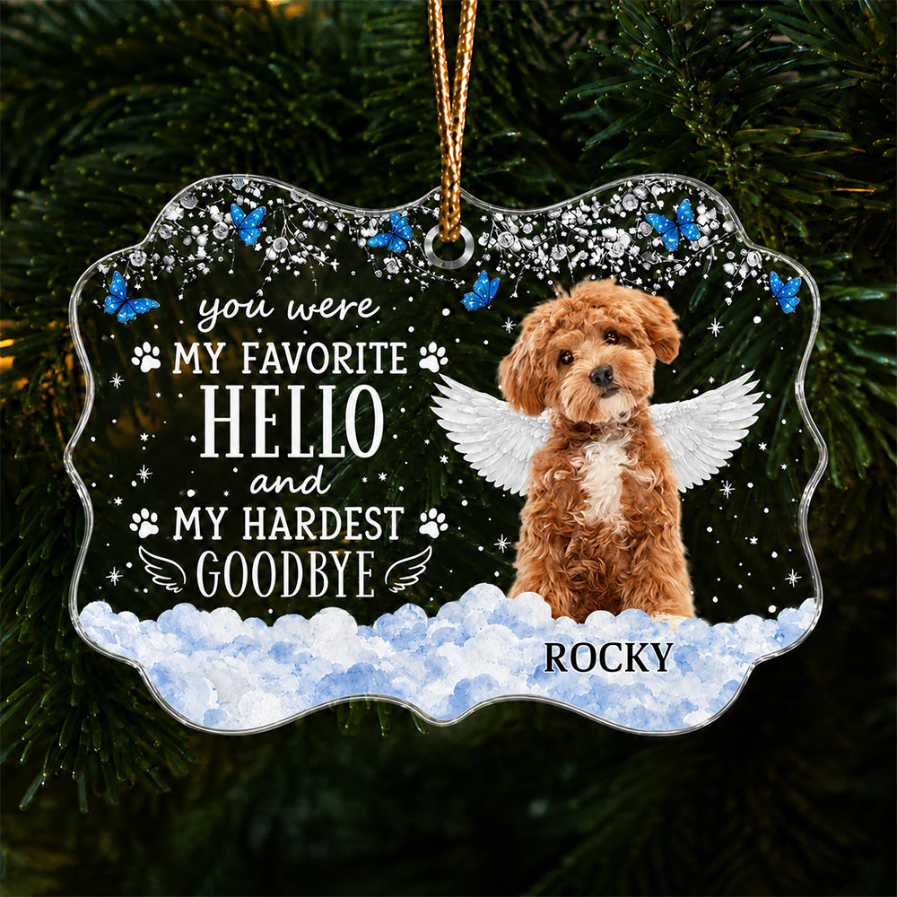 Custom Photo Pet Memorial Angel Acrylic Ornament Christmas Keepsake Gift CH07 180366