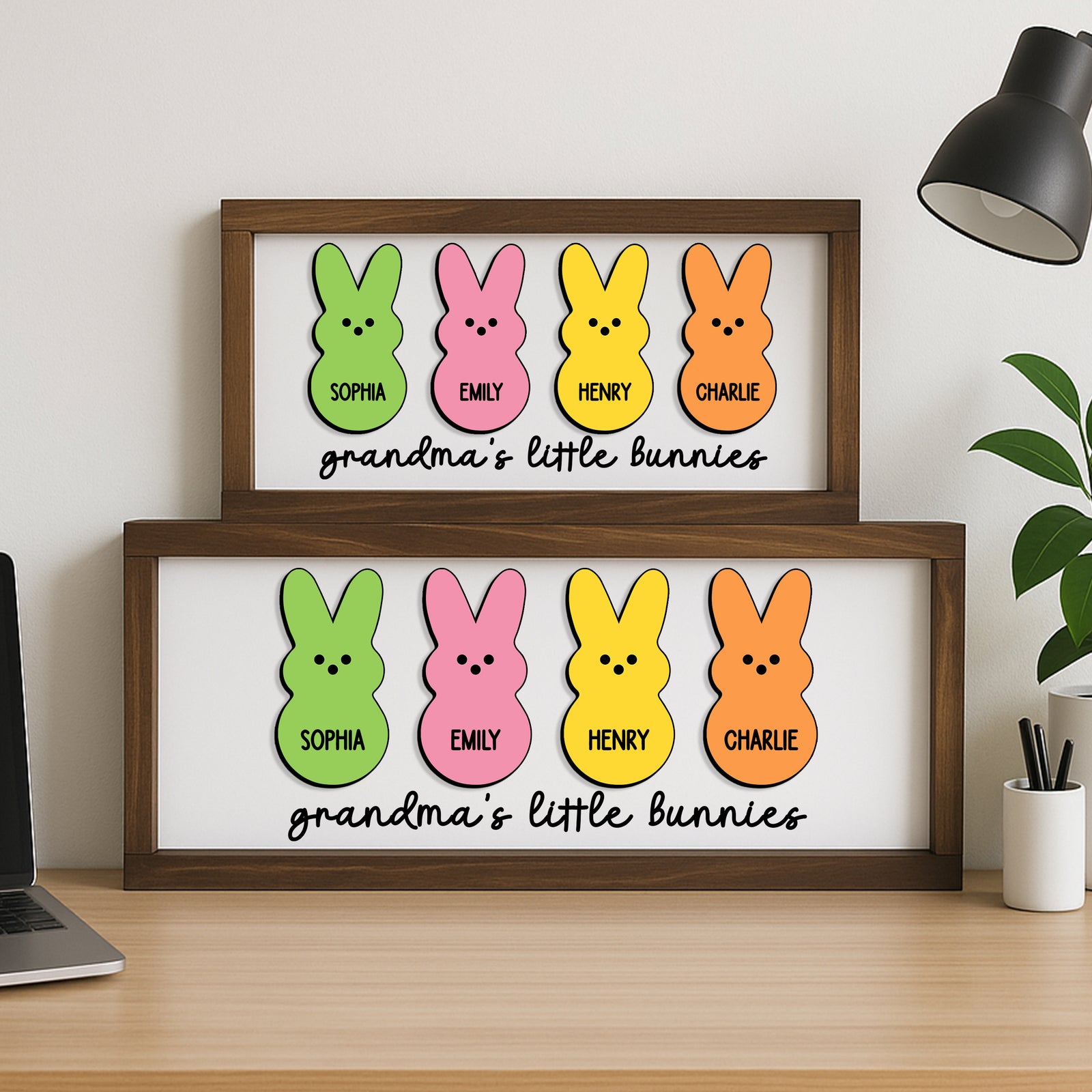 Custom Grandma's Little Bunnies Frame TH10 898999