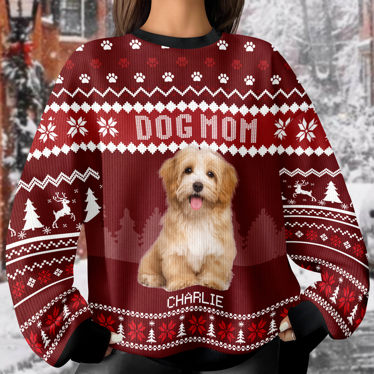 Custom Photo Dog Dad Dog Mom Ugly Sweater HA75 892916