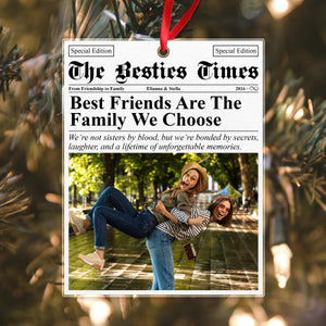 Custom Photo The Bestie Times Friendship Gifts Newspaper Acrylic Ornament HO82 N304 893316