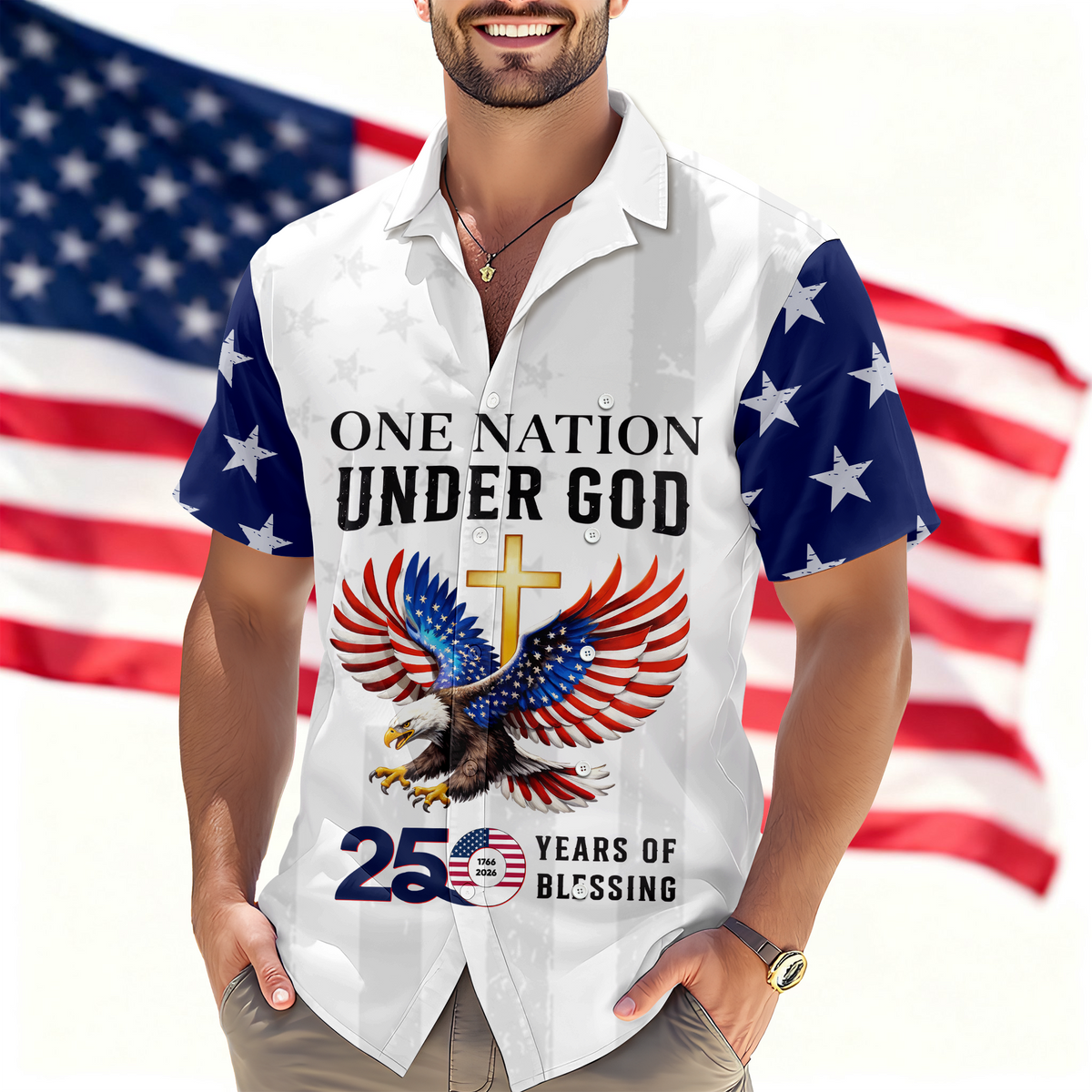 Personalized One Nation Under God America 250th 1776-2026 Hawaii Shirt LM32 899609