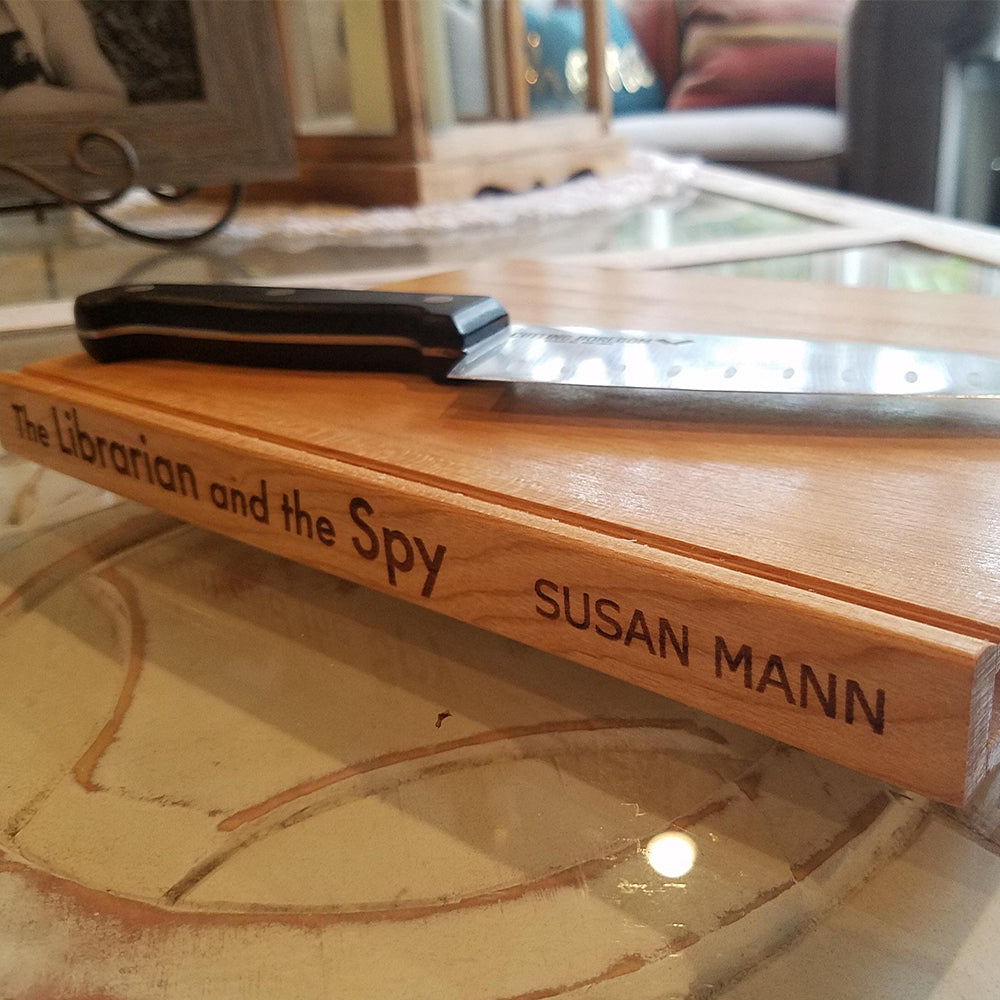 Personalized Name & Funny Book Title Gift Wooden Book-Shaped Cutting Board LM32 897753