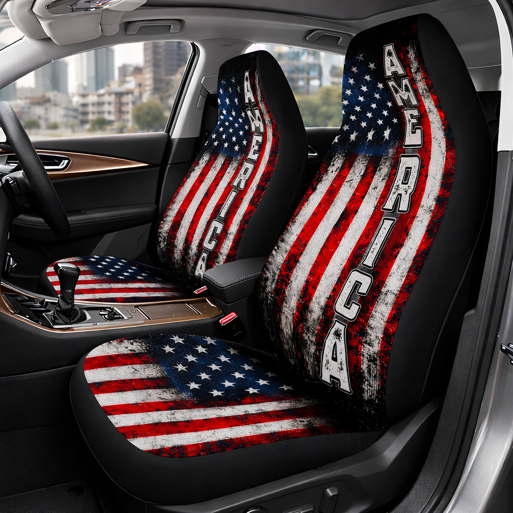 Personalized American Flag Freedom Independence Car Seat Cover LM32 899501