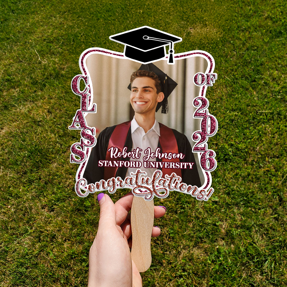 Custom Photo Congratulations Graduation 2026 Face Fan For Grad Party Decorations HO82 901734
