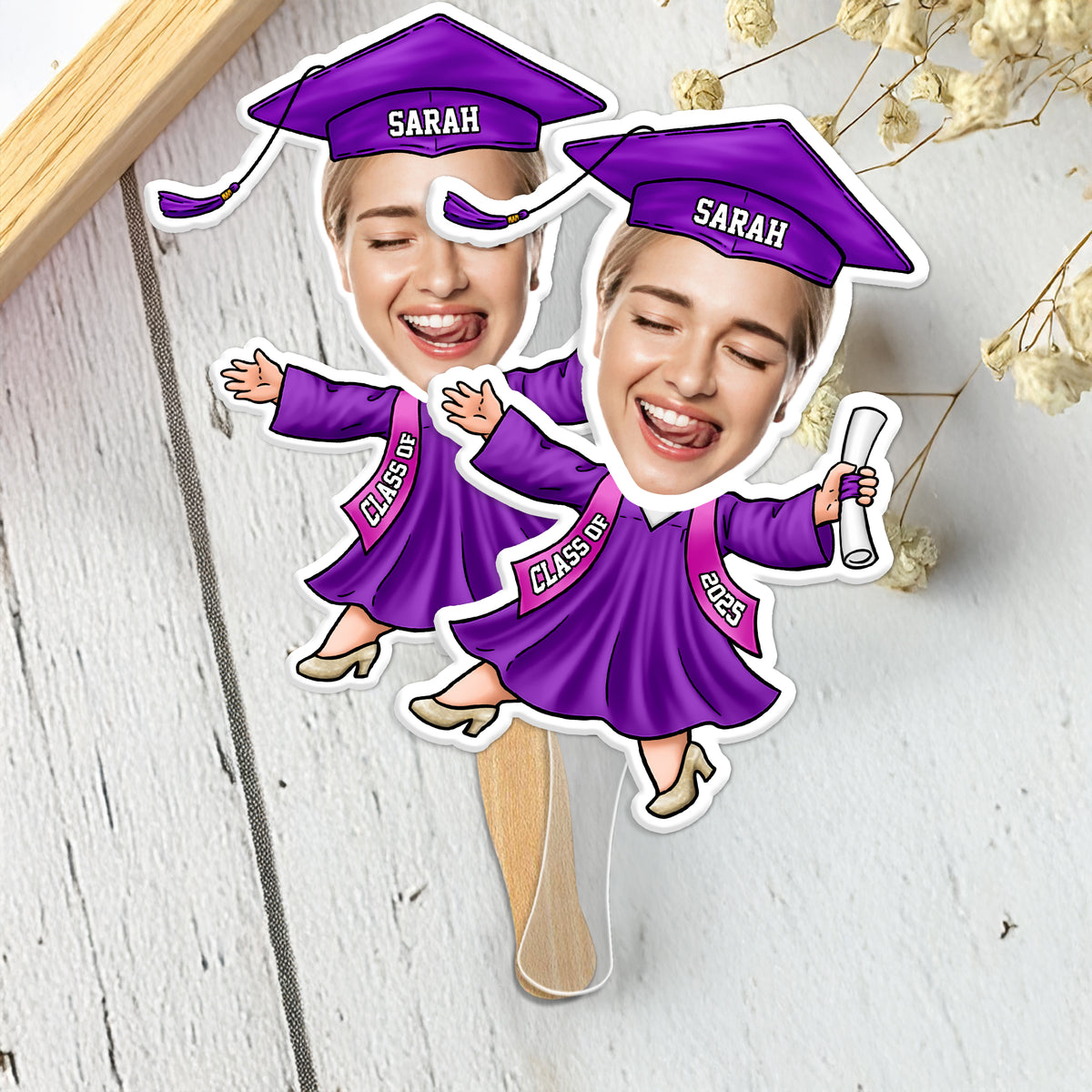 Custom Funny Face Photo Class of 2025 Graduation Face Fan TH10 892499