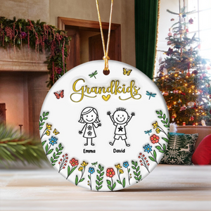 Personalized Grandkids Make Life Grand 3D Inflated Effect Ceramic Ornament For Christmas TH10 894865