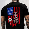 Personalized Even My Dog Is Waiting For America's 250th With US Flag Back Dark Shirt - Gift For Dog Lovers HO82 902864
