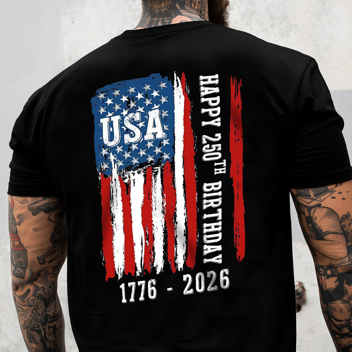 Happy 250th Birthday America Flag Back Side Dark Shirt LM32 895285