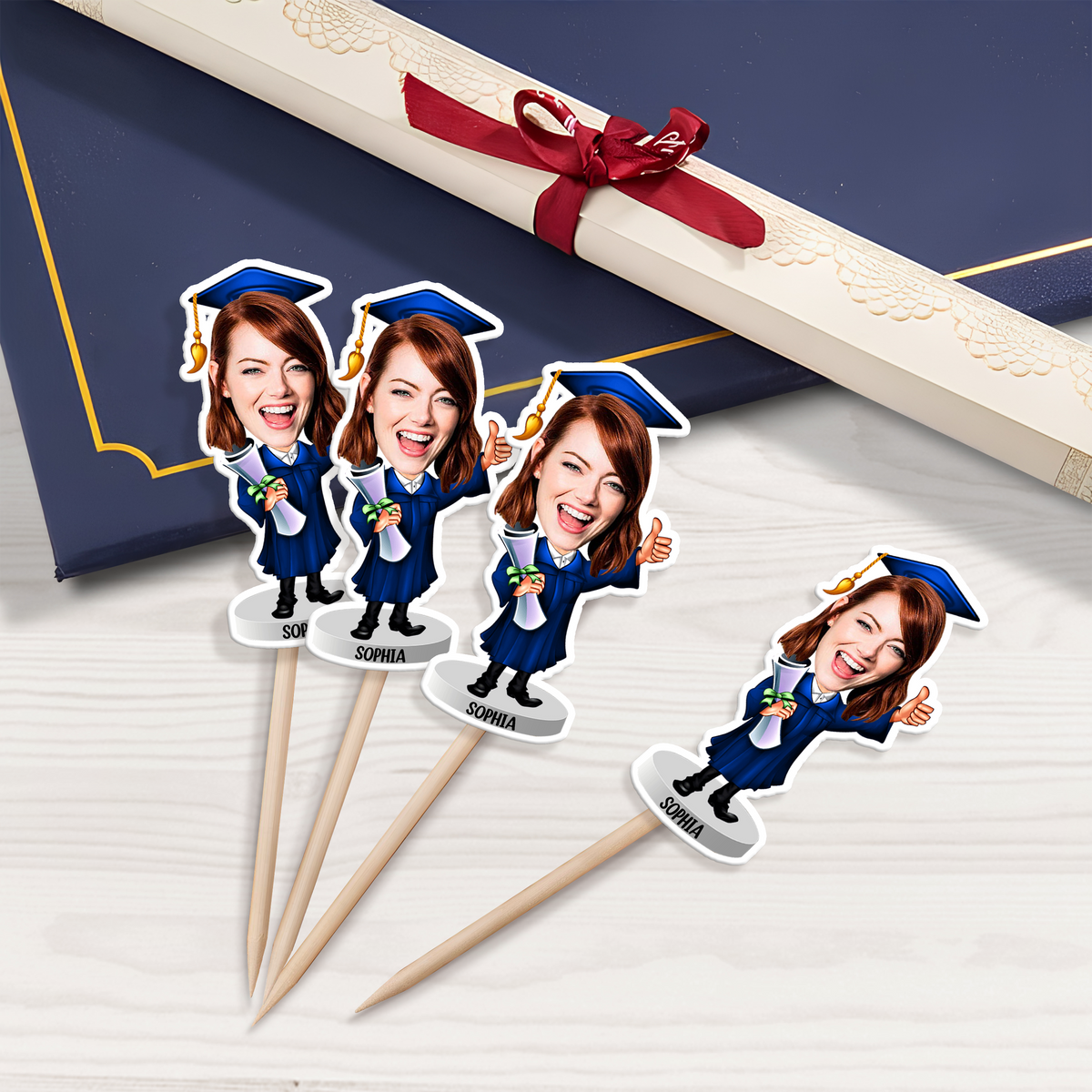 Custom Graduation Photo Acrylic Cupcake Topper Gifts For Graduation HO82 901400