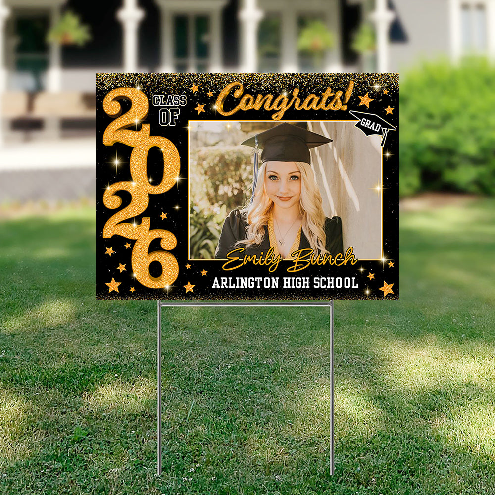 Custom Photo Class of 2026 Graduation Yard Sign CH07 910744
