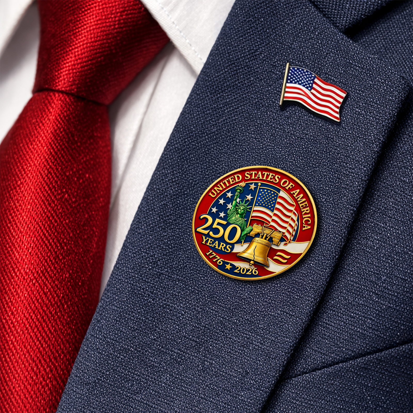 American Flag 250 Years Anniversary 1776-2026 Lapel Pin for Patriot's Day Independence Day LM32 899511