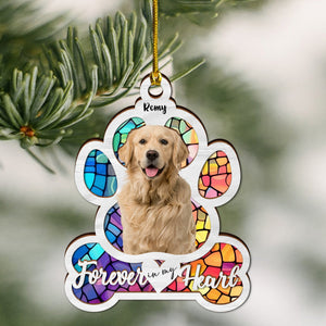 Custom Photo Dog Forever In My Heart Memorial Suncatcher HA75 891392