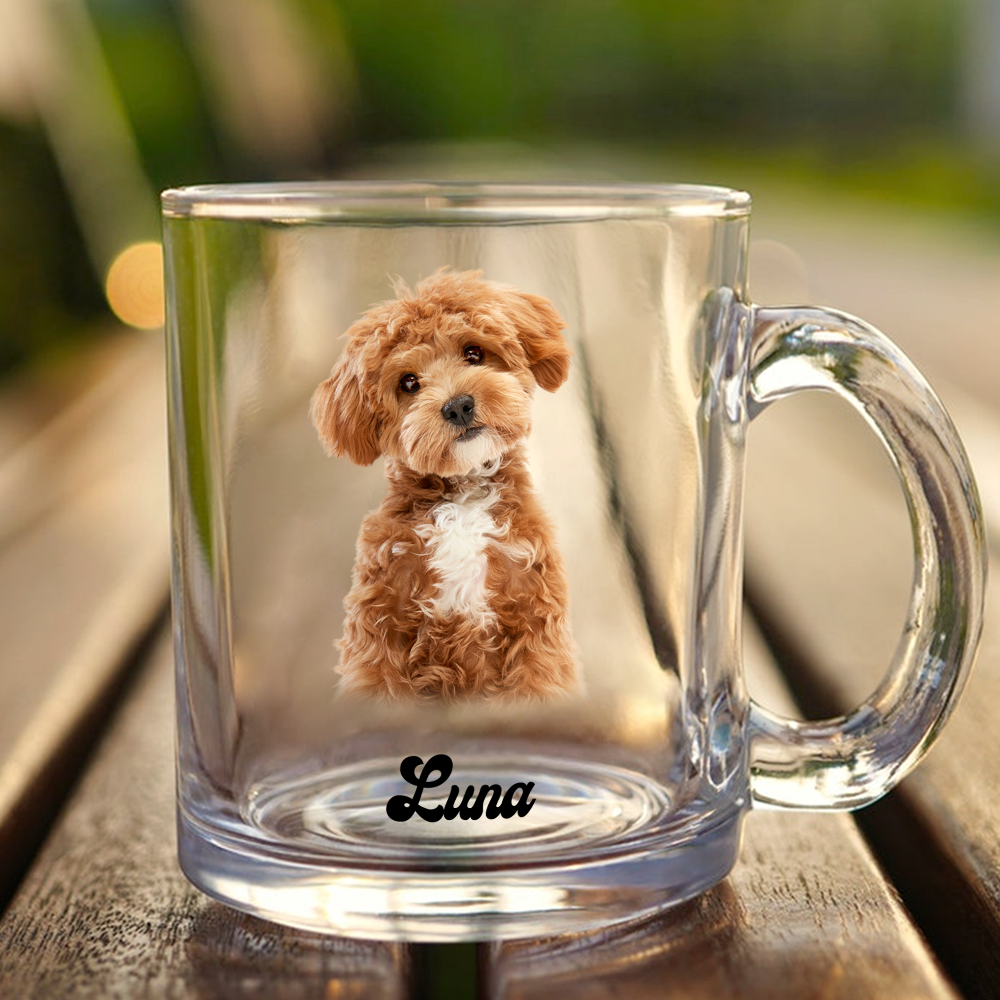 Custom Puppy Photo Glass Mug For Dog Lovers CH07 895368