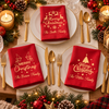 Custom Family Name Merry Christmas Reusable Cotton Napkin Christmas Decor HA75 919456