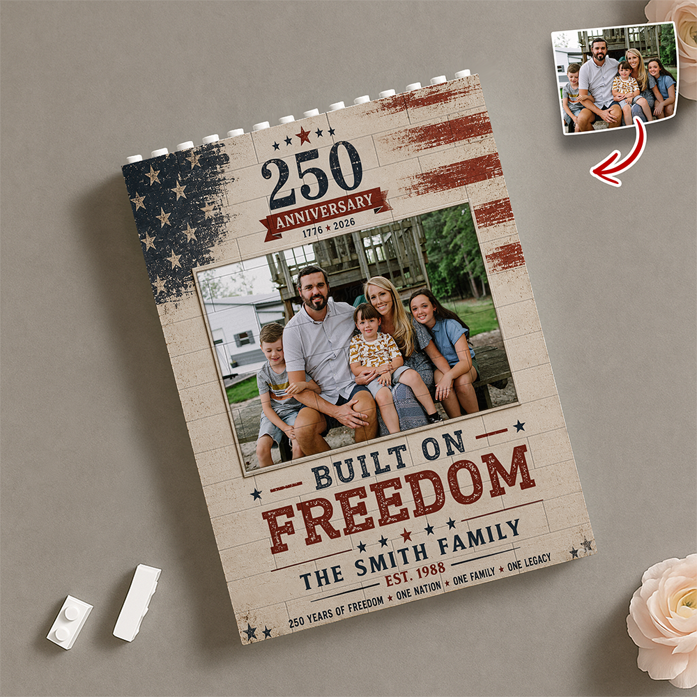 Custom Photo US 250th Anniversary 1776-2026 - Patriotic Gift for Family TH10 170003