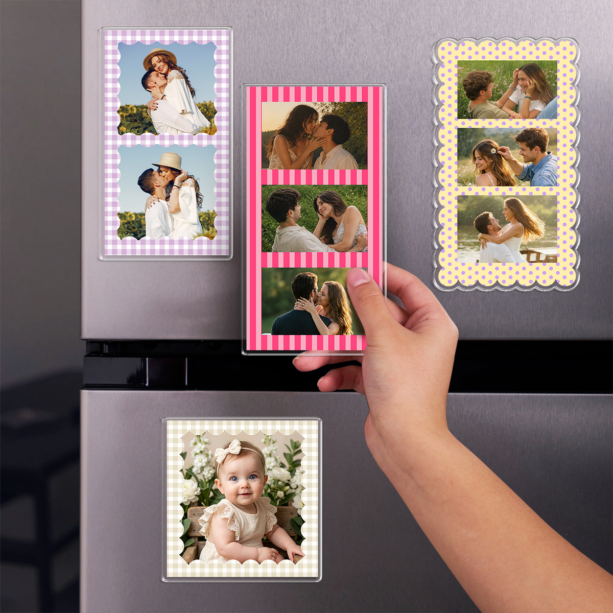 Personalized Strip Photobooth Acrylic Fridge Magnet, Gift For Couples, Family & Friends LM32 669813