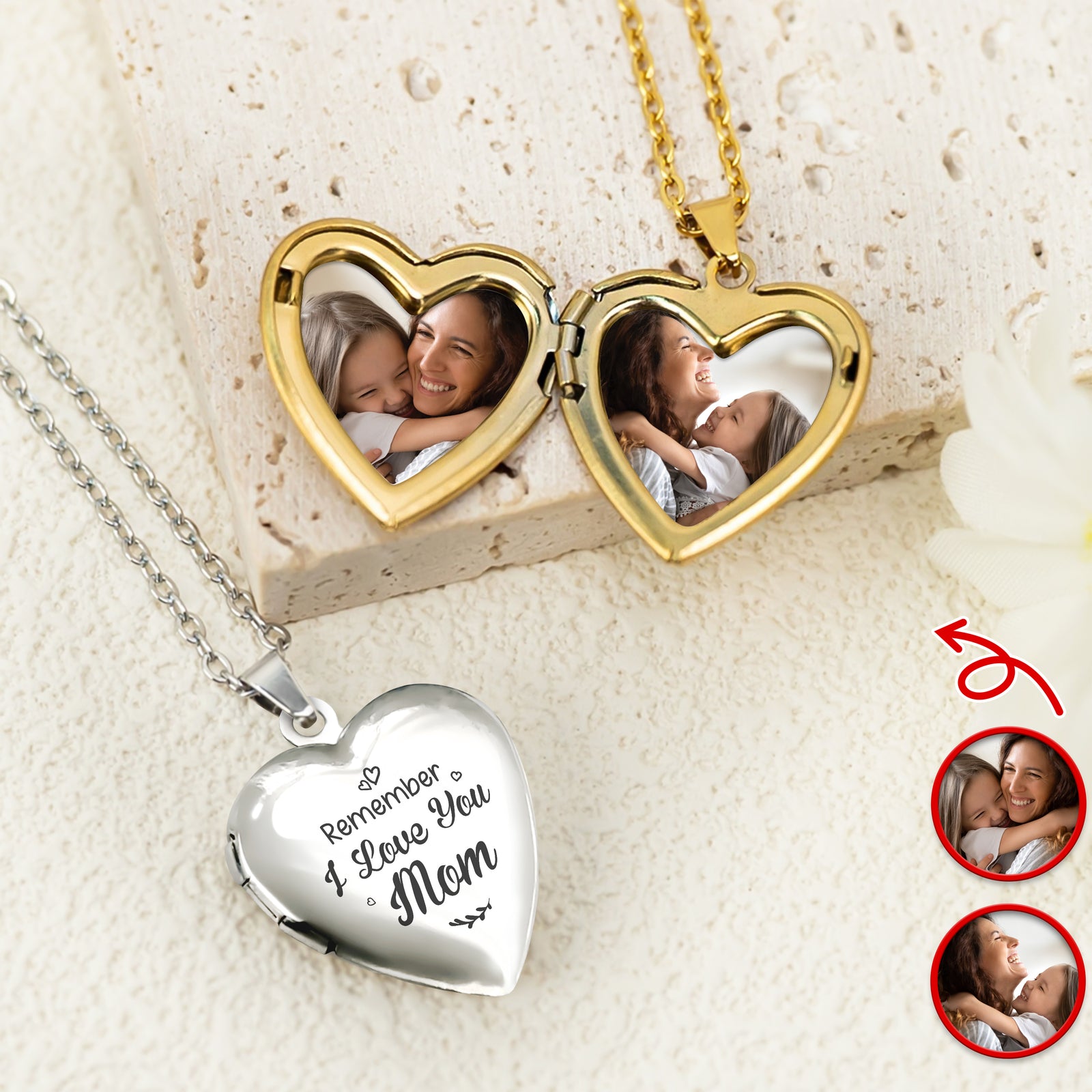 Custom Photo Always Know You Are Loved Heart Locket Necklace HA75 920700