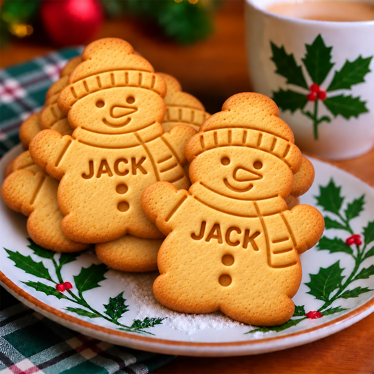Personalized Name Snowman Family Cookie Stamp, Holiday Baker Gift HO82 904132