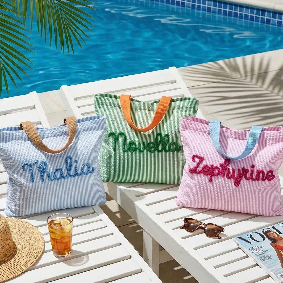 Personalized Beach Tote Bag Girls Trip - Summer Vacation Gift, Pool Bag for Women LM32 899819