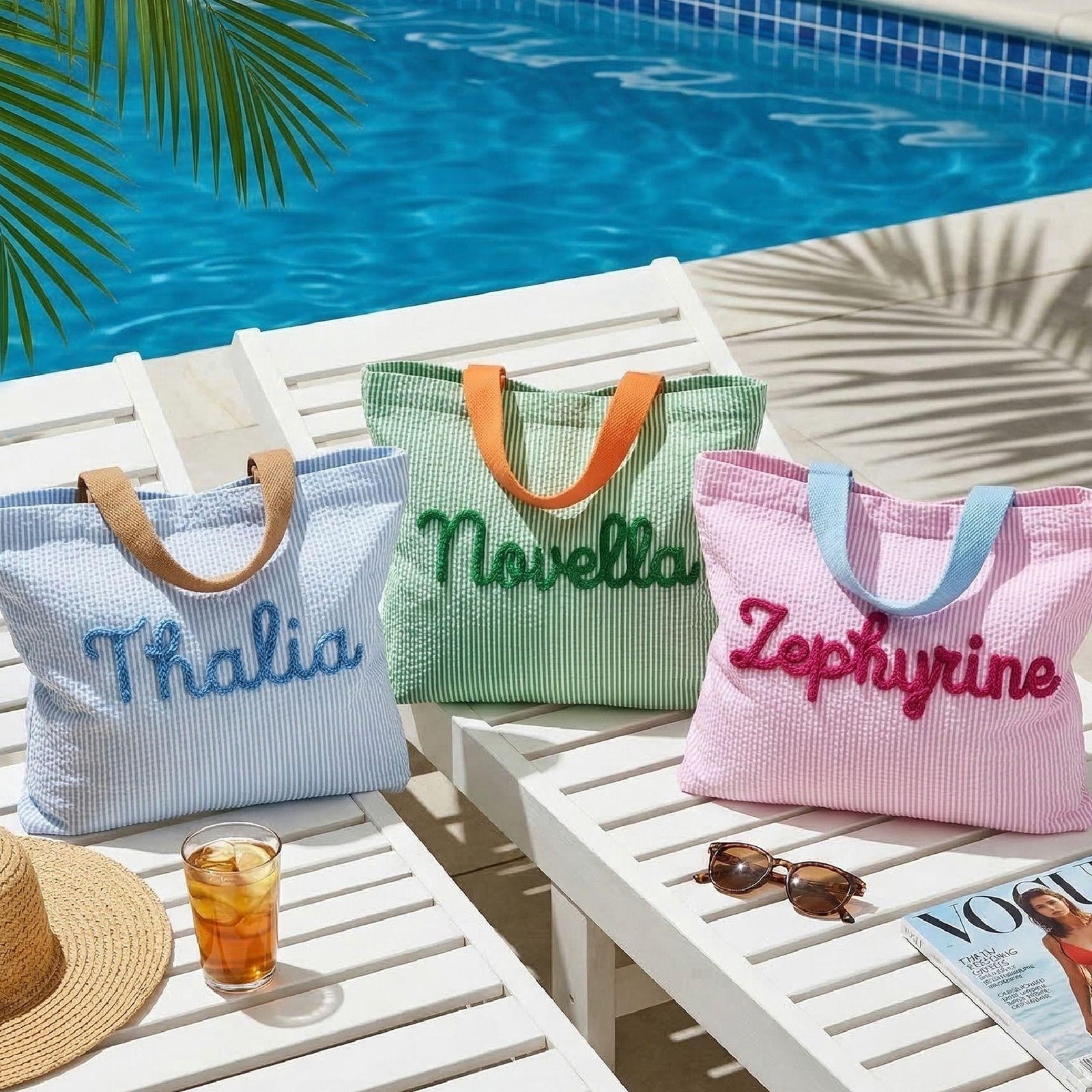 Personalized Beach Tote Bag Girls Trip - Summer Vacation Gift, Pool Bag for Women LM32 899819