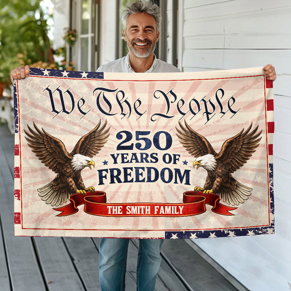 Personalized Family Name 250 Years Of Freedom House Flag TH10 898913
