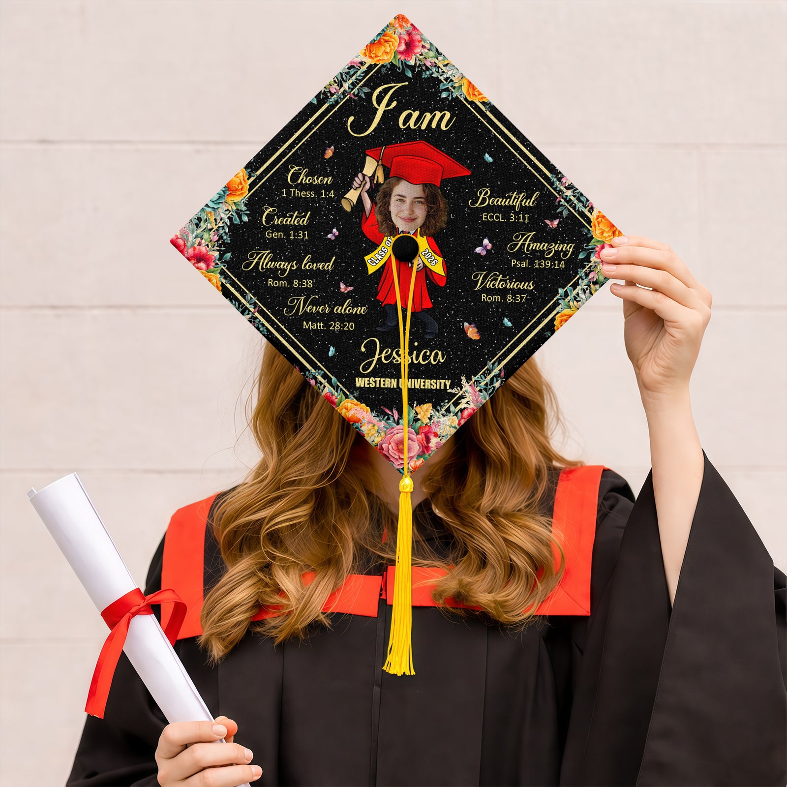 Custom Funny Face Class of 2026 Graduation Cap Topper TH10 169201