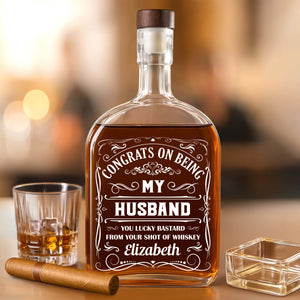 Congrat Being My Husband - Personalized Custom Whiskey Bottle CH07 896314