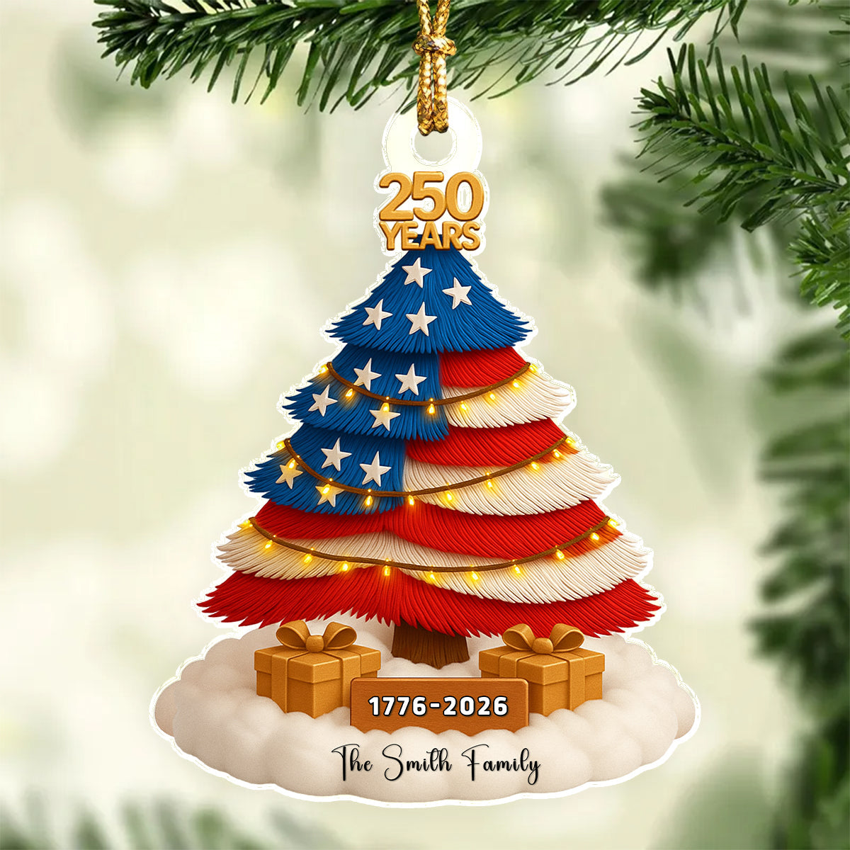 Custom Family Name Acrylic Ornament 250 Years of The United States TH10 896555