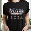 Custom Kids Names Mom USA 250 Years of Freedom 1776–2026 Patriotic Floral Dark Shirt Gift for Mom CH07 911040