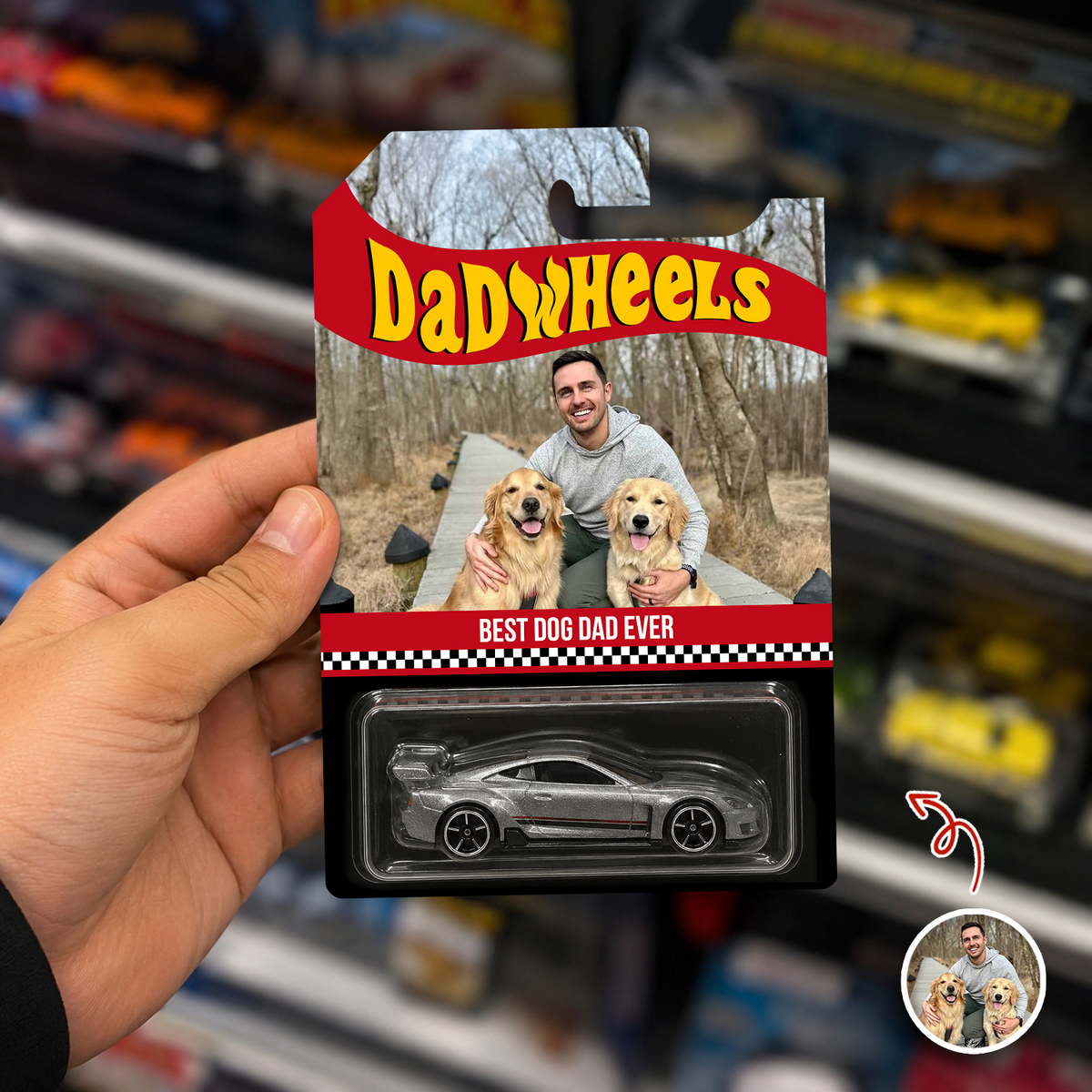 Custom Photo Best Dog Dad Ever Wheels Package, Customized Dadwheels CH07 911654