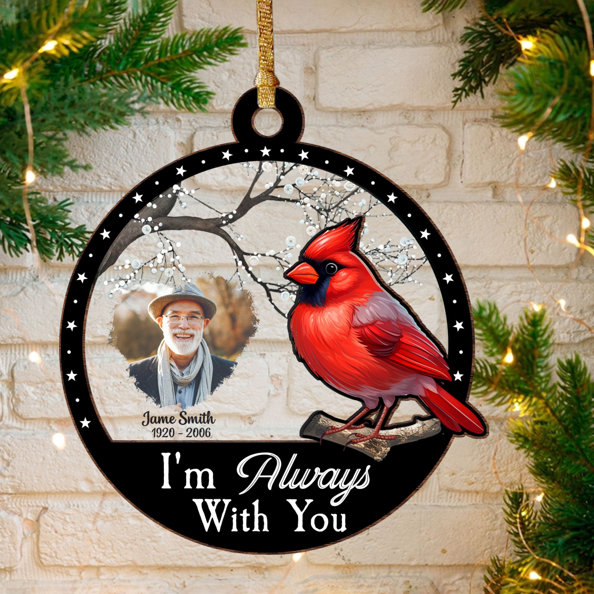 Custom Photo I'm Always With You Memorial Wood And Acrylic Ornament HO82 891138