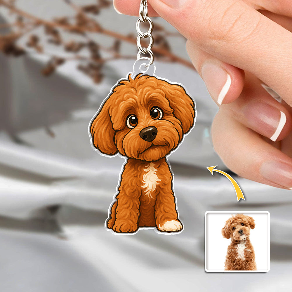 Custom Dog Cat Cartoon Photo Acrylic Keychain For Dog Lovers Cat Lovers CH07 896446