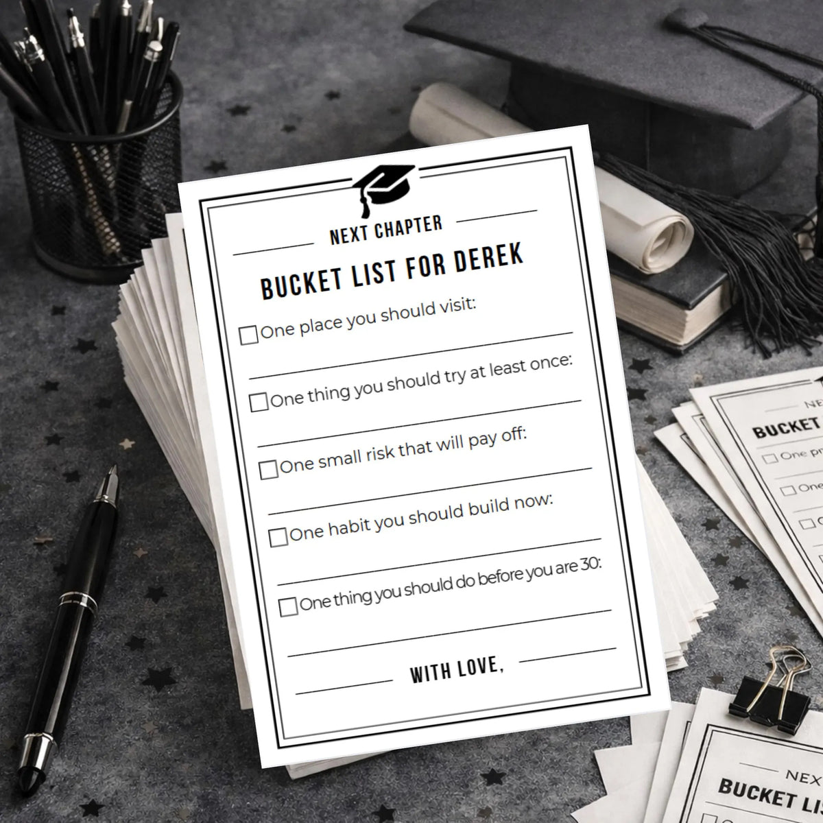 Personalized Next Chapter Wishes - Advice Cards for Graduation Party - Graduation gift HO82 902226