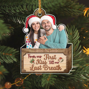 Custom Couple Photo From Our First Kiss Acrylic Ornament HO82 891102