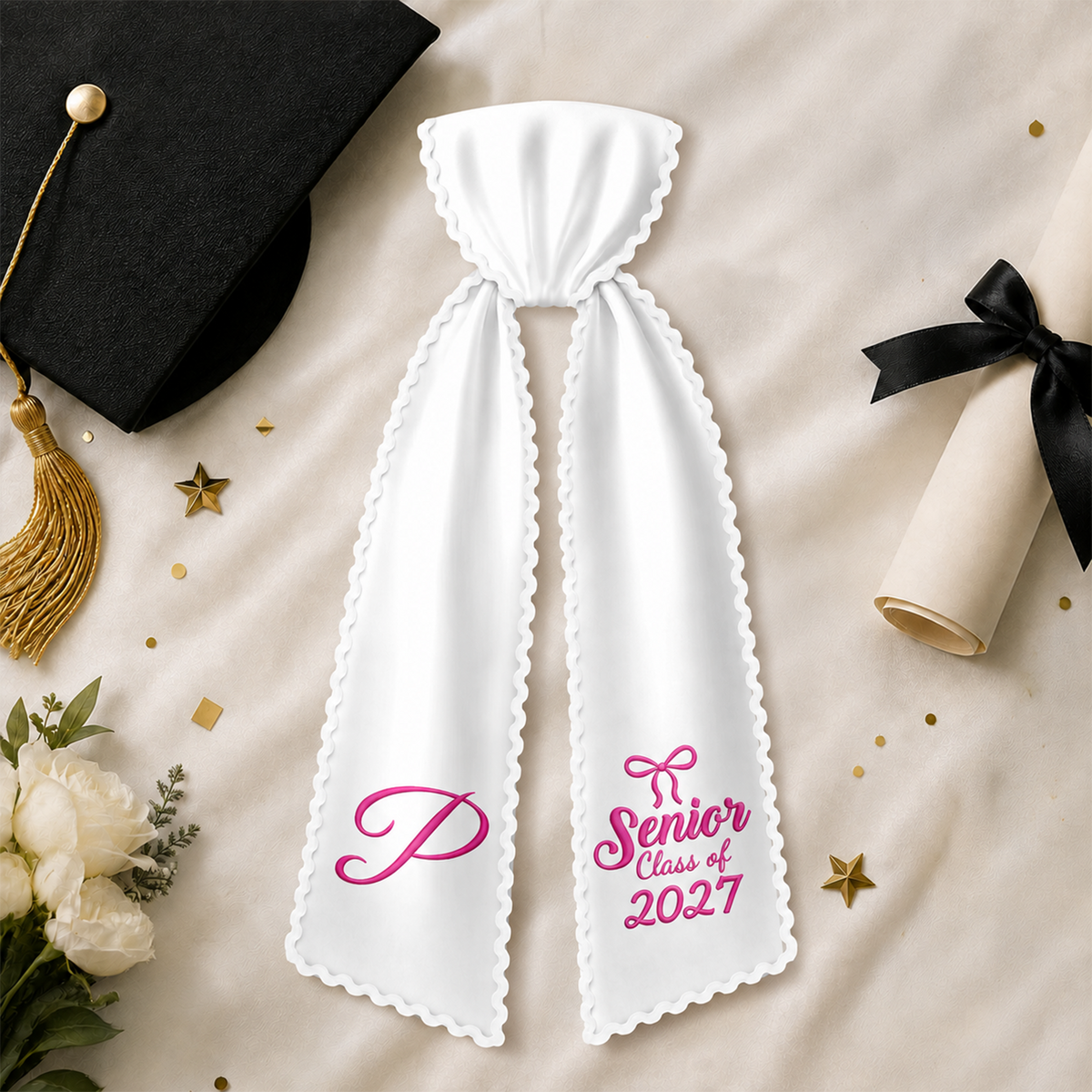 Personalized Custom Name Senior Class Of 2027 Embroidered Wreath Sash TH10 170971