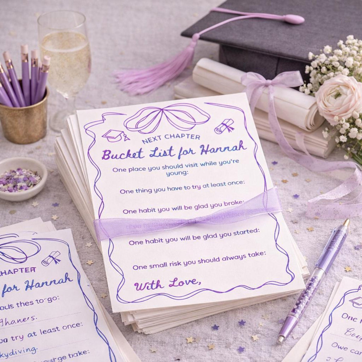 Graduation Wishes Cards for Girls - Bucket List Cards HO82 902232