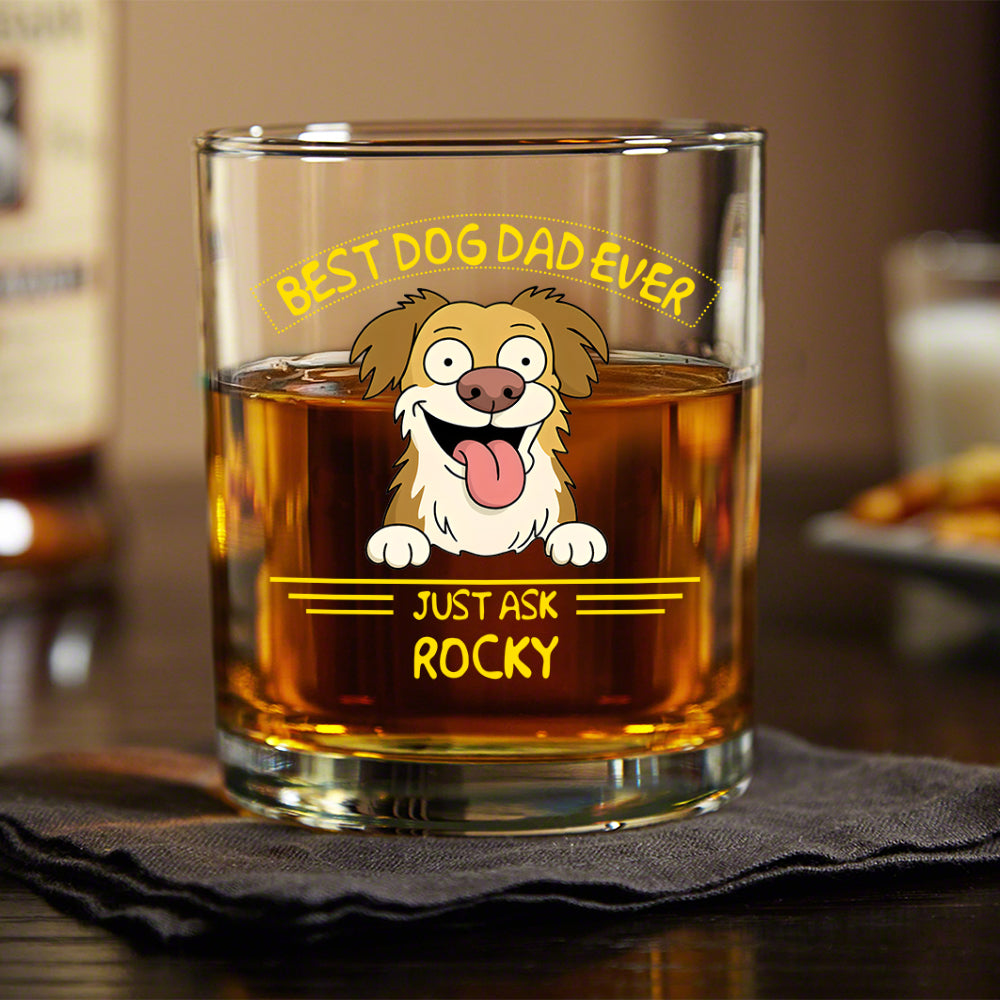 Personalized Best Dog Dad/Mom Ever Print Rock Glass Gift For Dog Lovers HO82 893728