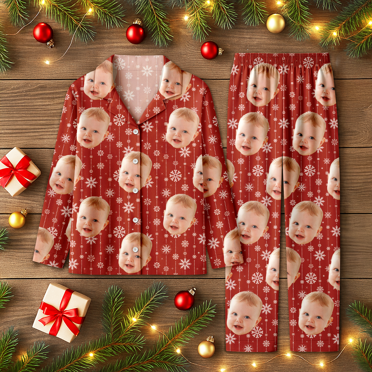 Custom Face Photo Christmas Pajamas Gift For Family CH07 899912